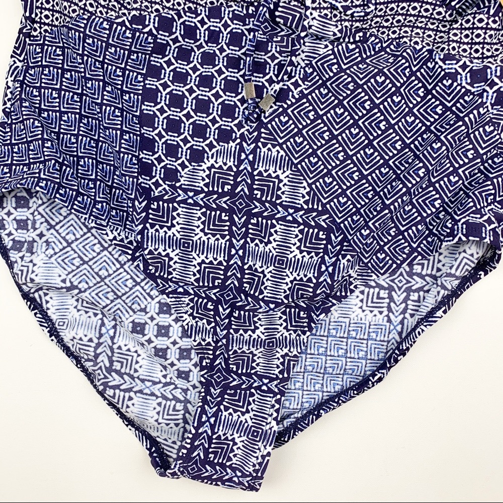 New Kona Sol Navy Geometric Swimsuit 26W - Picture 3 of 8